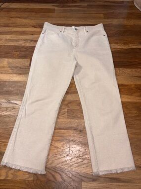LOFT tan high waist straight jeans